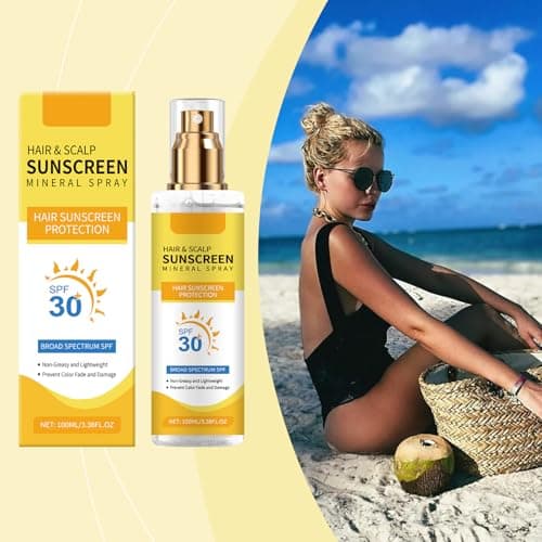 Scalp Sun Protection Spray - Lightweight Sun Cream Spray for Hair - Non-Greasy Waterproof SPF30 Scalp Sunscreen for All Type Hair, Hiking, Beach or Running — view 2