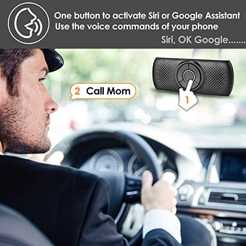 TIANSHILI Portable Bluetooth Speaker, Car Handsfree Speakerphone, Stereo Sound Enhanced Bass/Built-in Mic/TF Card Player/Google Assistant Voice Command for Car, Home, Outdoor (Silver)… — view 4