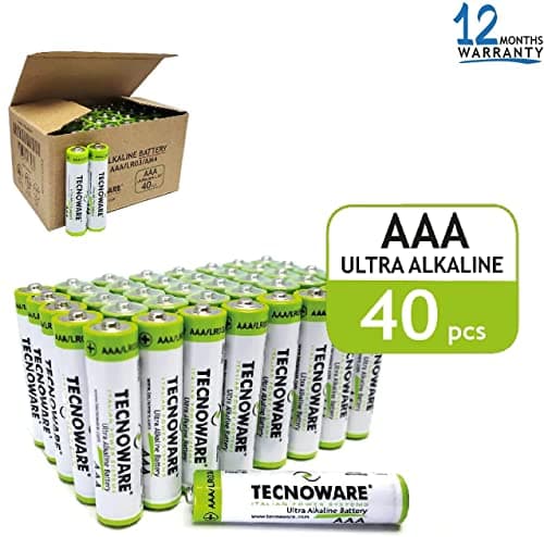 Tecnoware Power Systems - 40 AAA Ultra Alkaline Batteries, 1,5V, Long-Lasting Energy, Safe Nylon Closure, Versatile for Toys & Controllers, Eco-Friendly Packaging, White, AAA, Pack of 40 — view 2