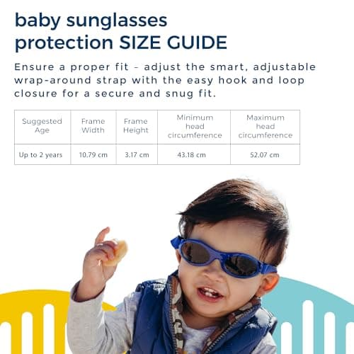 Banz Bubzee Baby Sunglasses - Wrap Around Newborn & Toddler Sunglasses 0-24 Months, 100% UV Eye Protection - Shatter-Resitant Flexible Frame with Strap - Baby Travel, Beach & Holiday Essentials — view 6
