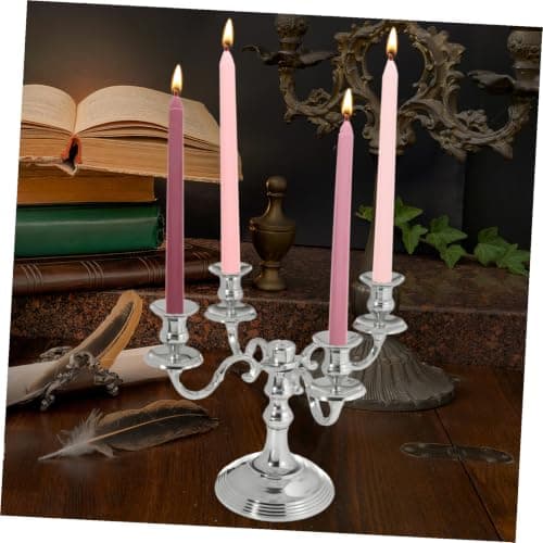 Gatuida Nordic Gradient Pink Scented Taper Candles with Rich Rose Aroma 4pcs Long Pole Candle Set for Romantic Wedding Dinner and Party Atmosphere — view 4