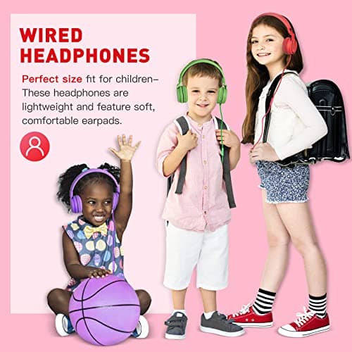 Rockpapa 952 On-Ear Kids Headphones Wired for School with Microphone — view 3