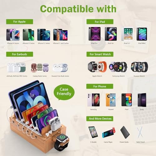 Pezin & Hulin Bamboo Charging Dock for Multi Devices, No Power Charger — view 4