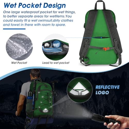 IGOLUMON Hiking Backpack 40L Lightweight Foldable Backpack for Men Women — view 3