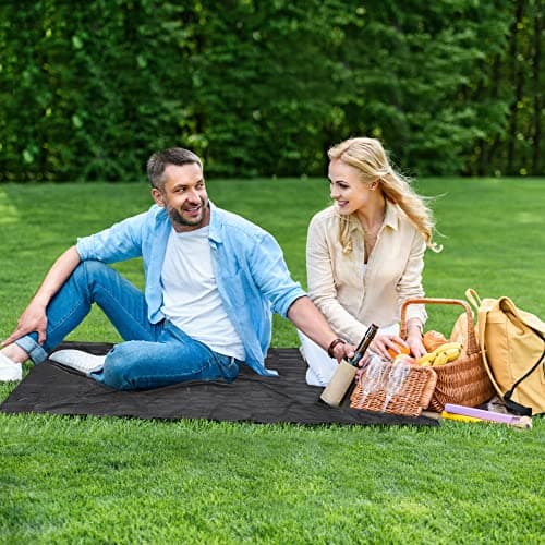 Siegvoll Mini Pocket Beach Mat Picnic Blanket 140 x 110 cm (Black) — view 6