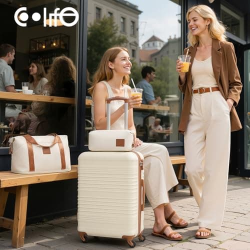 COOLIFE Luggage Sets 3 Piece 24 Inch Suitcase Large ABS+PC Hard Shell TSA — view 2