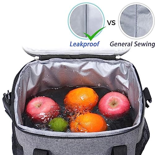 25L Cooler Bag Thermal Insulated Picnic Family Lunch Bag Waterproof Cool Bags Large Shopping Bag for Beach Picnic Camping Travel Grey — view 2