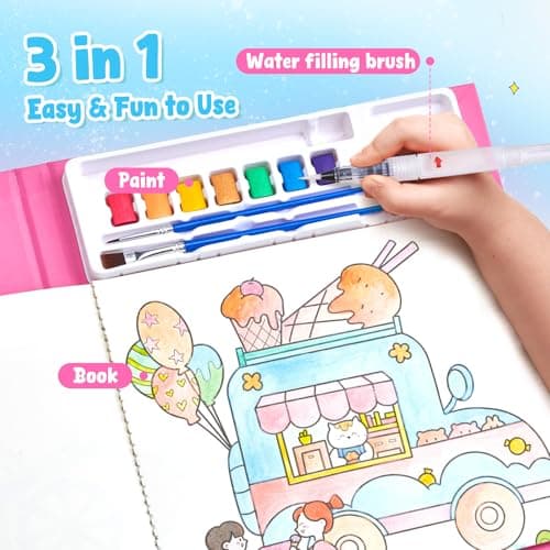 JoyCat Paint with Water Coloring Books for Toddlers (Light Rose Red) — view 6