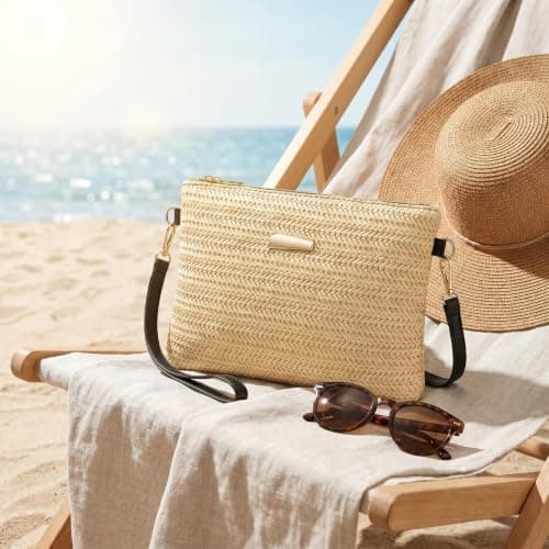 SINJAETRQ Straw Crossbody Bag for Women Summer Beach Holiday Handbag Boho Woven Raffia Purse with Adjustable Strap — view 2