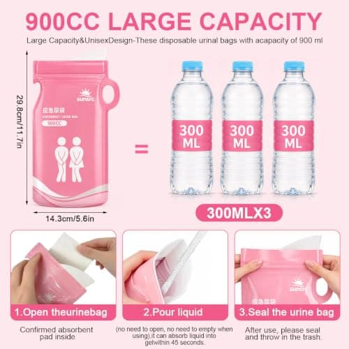 12 Pcs Urine Bags, Unisex Urinal Bag, Portable Toilet And Vomit Bags Set — view 2