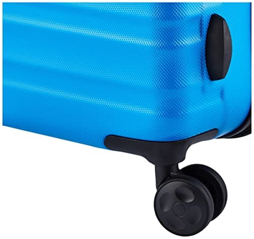 Amazon Basics Hard Shell Small Suitcase - Expandable ABS Hand Luggage with 4 Double Spinner Wheels - Scratch Resistant and Lightweight Construction - 55 x 37.5 x 25.5cm - Light Blue — view 4