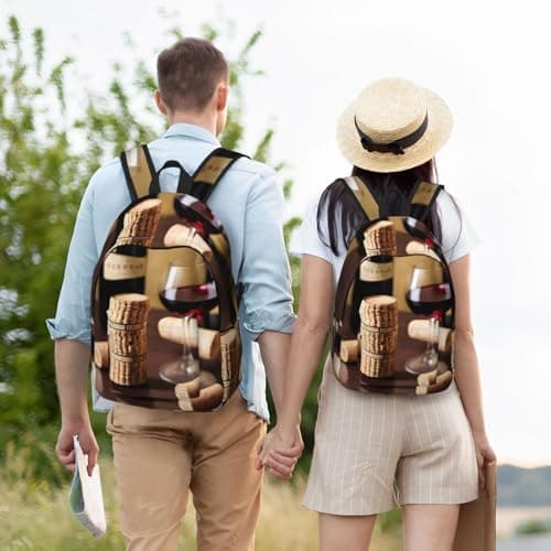 YQxwJL Wine cork print Backpack for Women, Carry On Backpack Laptop Bag for Weekender Business Hiking Travel — view 6