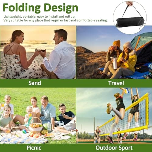 Folding Beach Chair, Lightweight Camping Chair with Storage Bag, Portable Foldable Garden Chairs Outdoor Sun Lounger Seats, Deck Beach Chairs Mats for Camp Beach Picnic Fishing Barbecues Traveling — view 6