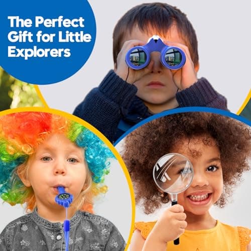 Binoculars for Kids 8x21 High-Resolution Real Optics with Magnifying Glass & Whistle Compass, Kids Binoculars for 3-12 Years Boys and Girls, Best Kids Toys for Outdoor Bird Watching, Hiking, Travel — view 6