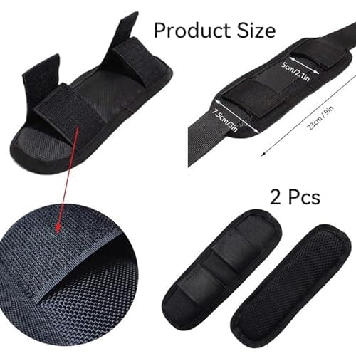 JITFLG 2 Pack Extra Thick Shoulder Strap Pad, Black Removable Universal Replacement Cushion for Backpack, Luggage Bag, Guitar Strap, Duffel Bag - Adjustable Comfort Padding for Heavy Bags — view 2