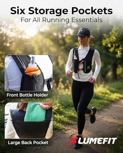 LUMEFIT Running Vest Phone Holder - Hydration Vest with Water Bottle- Reflective Vest for Men and Women- Running Hydration Vest Waterproof Phone Pouch — view 5