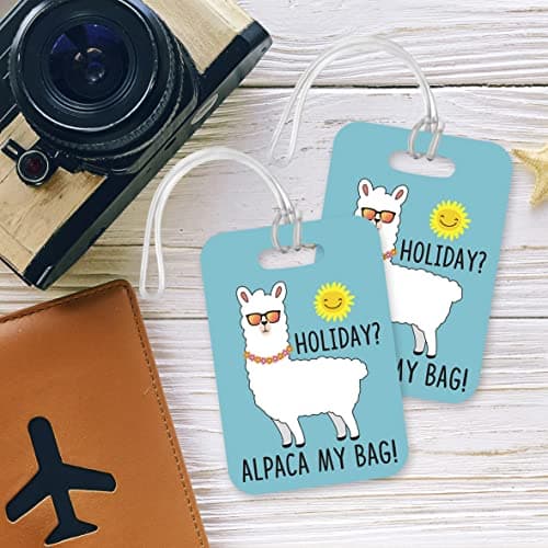 LT097 Holiday? Alpaca My Bag! Novelty Funny Unique Designer Gift Glossy Plastic Suitcase Luggage Tag — view 2