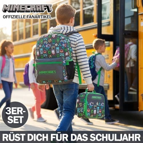Get Trend Minecraft Boys Large Backpack 3 Pcs Set, 46cm School Bag — view 4