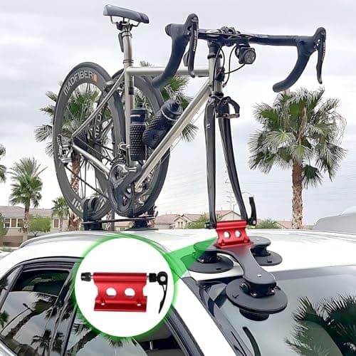 SUPAWAY Pack of 2 Bicycle Fork Mount, Front Fork Fixed Clip, Fork Mounting Bracket, Aluminium Alloy Bicycle Fork Mount with Quick Release Accessories for Transportation Travel Outdoor (Red) — view 5