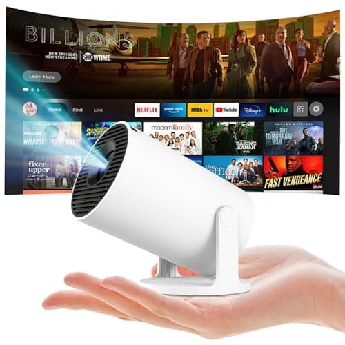 Mini Projector 1080P WiFi 6 BT 5.4 Support Smart Projector Compatible with Laptop PC TV Smartphone Auto Keystone 180° Rotatable
