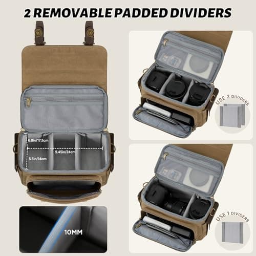 RAINSMORE Camera Bag, Small Camera Case for DSLR/SLR/Mirrorless — view 4