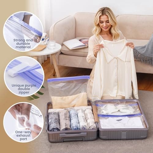TAILI Small Vacuum Bags for Clothes, 10 Pack 60 X 40 CM, Space Saver — view 4