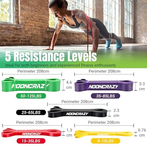 Resistance Bands Set, 5 Different Levels Pull Up Assistance Bands(8-125LB) — view 4