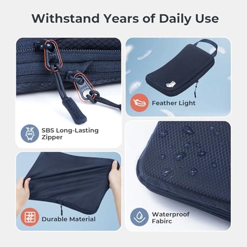 Samfolk Compression Packing Cubes for Suitcases Packing Cubes Compression Set Waterproof Suitcase Organiser Bags for Travel Suitcase Luggage Packing Organizer Bags Travel Essentials Blue 8 Set — view 3