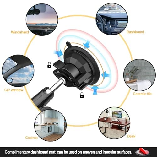 Suction Car Tablet Mount Heavy Duty, Truck Tablet Holder Dash Windscreen — view 6