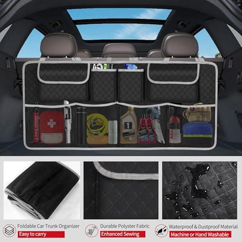 NEWFOM Car Trunk Organizer and Storage, Large Capacity Backseat Hanging Storage Accessories, Backseat Car Organizer for SUV/MPV/Truck (Gray) — view 5