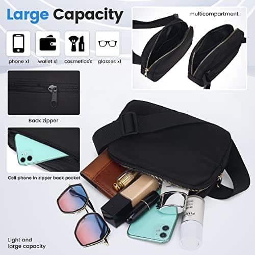 Invool Bum Bag for Women Men, Fanny Pack with Adjustable Straps Crossbody Fashion Waist Pack, Running Belt Bag for Travel Workout Cycling Hiking — view 5