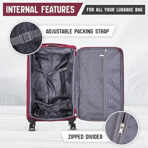 24" Medium Suitcase Super Lightweight Luggage 20% Expandable 4 Wheels Spinner 3-Digit Combination Lock Soft Shell Luggage for 15 to 20kg — view 6
