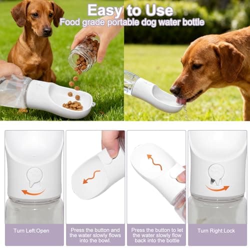 Dog Water Bottle Portable Water Bottle with Food Container for Dogs 550ml — view 3