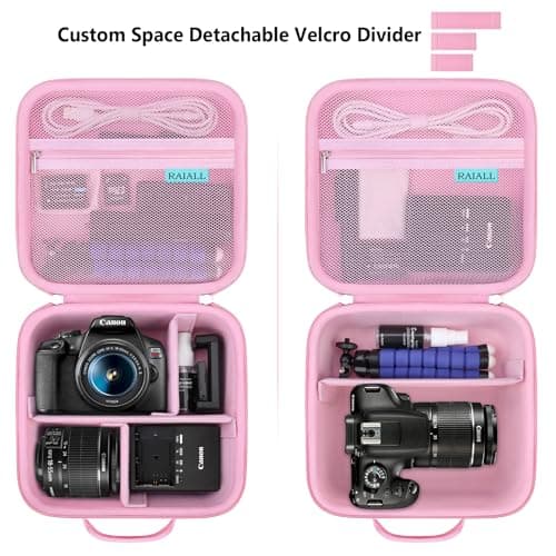 RAIALL Case for Canon EOS 2000D/4000D/R50/R100/R10/R8/R7 DSLR Camera, Pink — view 4