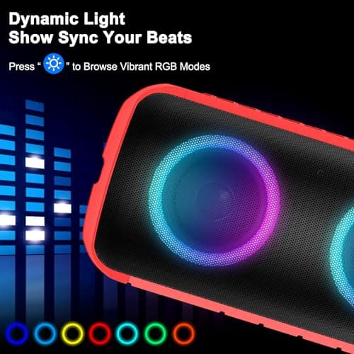 Dyurwa Portable Bluetooth Speaker with 24W Stereo Sound, Speakers Wireless Bluetooth 5.3 with 12H Playtime, IPX6 Waterproof and RGB lights, Built-in Mic Outdoor Speaker for Home/Hiking/Party/Travel — view 5