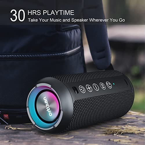 Ortizan Bluetooth Speaker, Speakers Wireless Bluetooth 5.3,IPX7 Waterproof, 24W Stereo Sound, 30H Playtime, RGB Light, TF Card & AUX Portable Bluetooth Speaker for Outdoor Travel, Sport — view 4