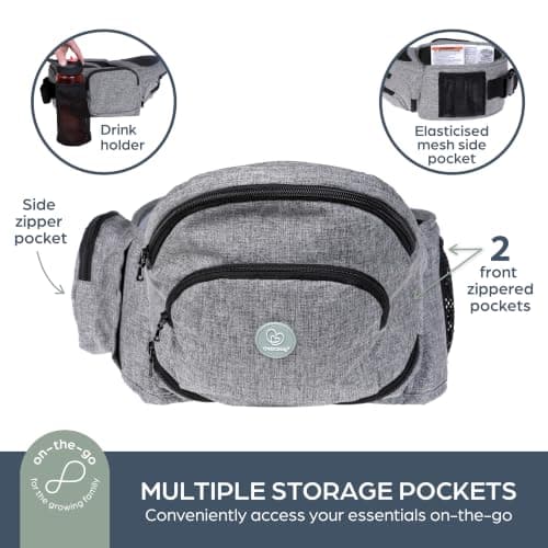 Dreambaby Up & Go Baby Hip Seat Carrier – Lightweight Toddler Holder with Storage Pockets, Ergonomic Design, Wide Adjustable Waistband – Suitable for Children 3.5-18kgs — view 3