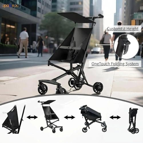 Opaeroo Lightweight Stroller 2.8kg One Hand Fold Airplane Approved 0-6 Years Dual Mesh Pockets — view 4