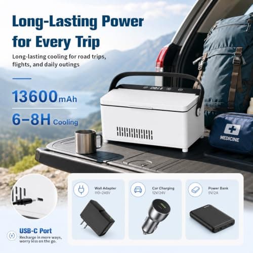 Insulin Cooler Travel Case Portable – Electric Medication Cooler Box for 3 Insulin Pens and Cartridges, with 13600mAh Battery & 0-18°C Precise Temperature Control, Rugged Aluminum Interior — view 3