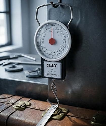 Portable Fish Weighing Scale 22 kg / 50 Ibs Hanging Hook Scale Including 1 m Measure Tape Luggae Weighing Scales by HomeElabador — view 4