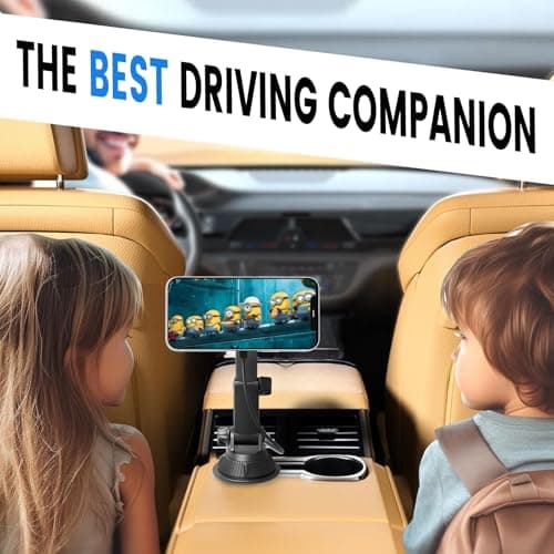 OHLPRO for MagSafe Car Charger Cup Holder Mount, 15W Fast Wireless Magnetic Charging Phone Holder for iPhone 17 16 15 14 13Series, Adjustable Car Mount with Large Cup Base, One-Hand Operation, Silver — view 6
