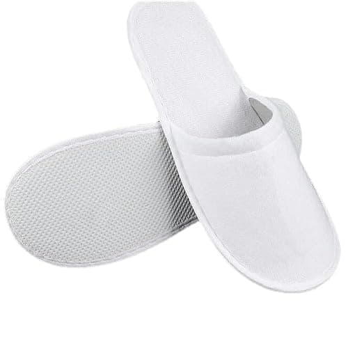 Beach Stone 10 Pairs Disposable Spa Slippers, Closed Toe Womens White Slippers for Girls Women Party Guest Travel Home Hotel Use — view 4
