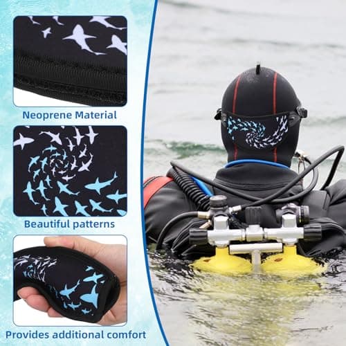 FESTFENDS Neoprene Double Layer Anti-tangle Hair Strap for Snorkeling Masks with Adjustable Fit, for Swimming and Water Activities, Black Comfortable Mask Accessory — view 3