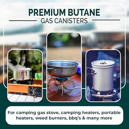 Green Haven Butane Gas Cartridge | Butane Propane Mix 4 Pack - EN417 Screw — view 3