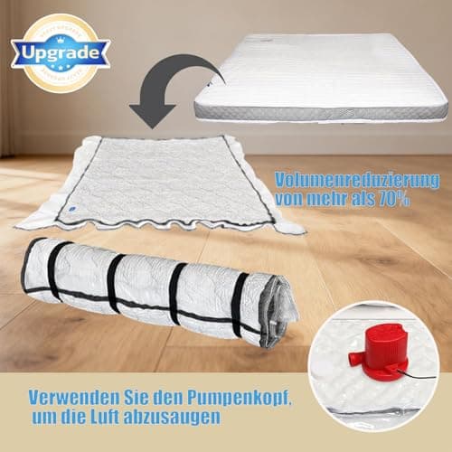 Xtrillogen Large Mattress Vacuum Bag for Moving,Mattress Seal Vacuum Storage Bags for Travel,Heavy Duty Suction Cover with Straps,for Latex,Hybrid,Foam and Clothing,Space Saver for Moving — view 2