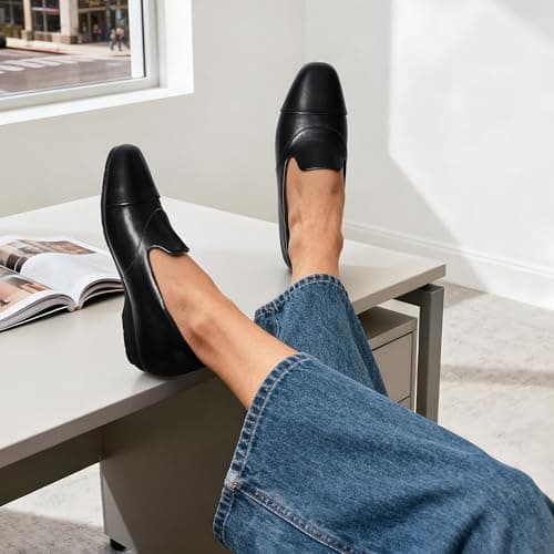DREAM PAIRS Women's Loafers Orthopedic Work Dress Shoes,Black-Pu,5.5 — view 3