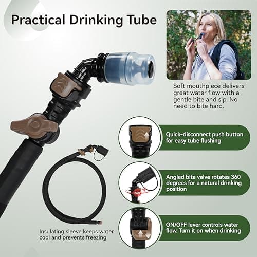 MARCHWAY 2L/2.5L/3L TPU Hydration Bladder, Ultra Durable Water Reservoir Bag with Insulated Tube for Hydration Pack for Cycling, Hiking, Running, Climbing, Biking (3L Grey 100oz) — view 4