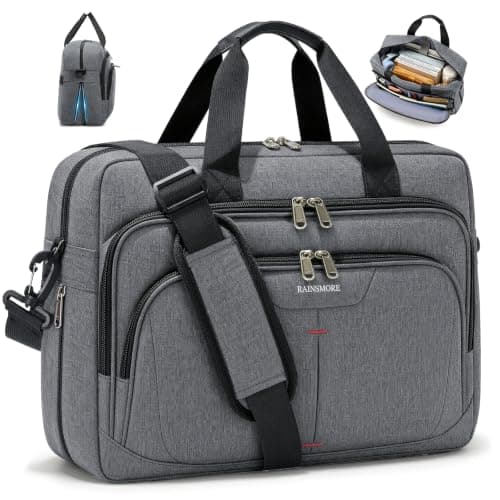 RAINSMORE 17.3 inch Laptop Bag for Men,Expandable Briefcase for Work