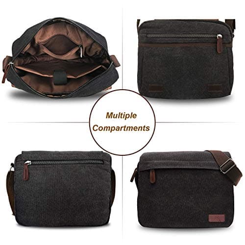 Messenger Bag 13.3 Inch Canvas Crossbody Shoulder Laptop Satchel For Men — view 5