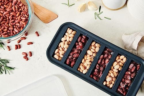 Souper Cubes 1/2 Cup Silicone Freezer Trays with Lids, Charcoal, 2-Pack — view 3